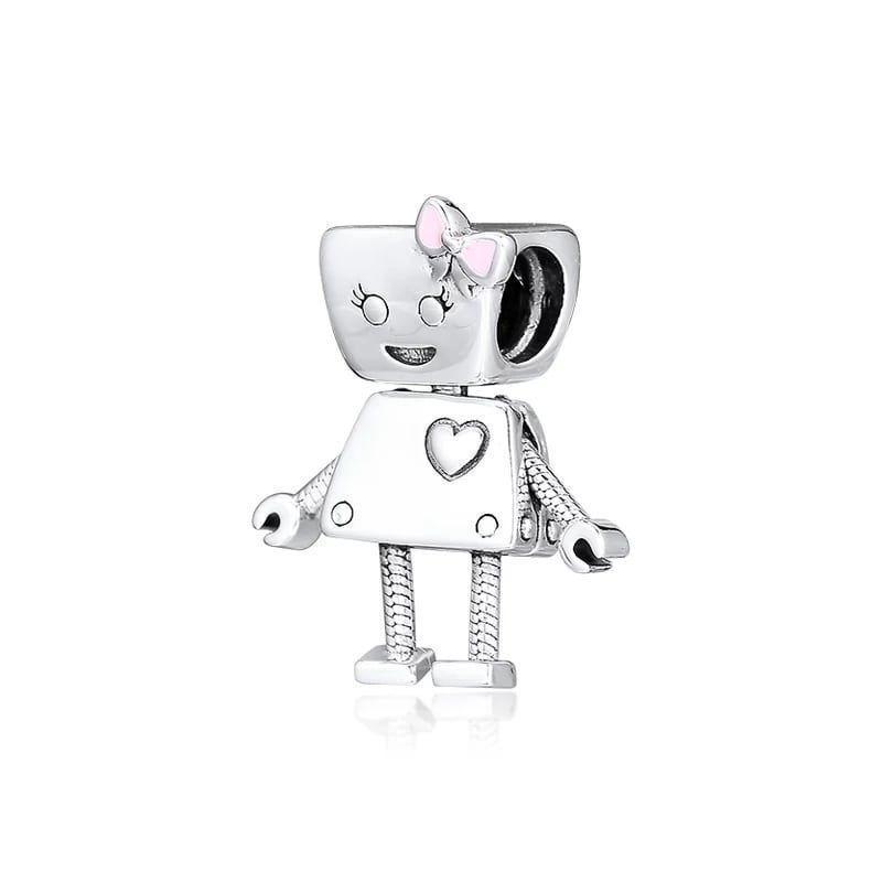 Charm Dije Plata 925 Bot Mujer Robot-0