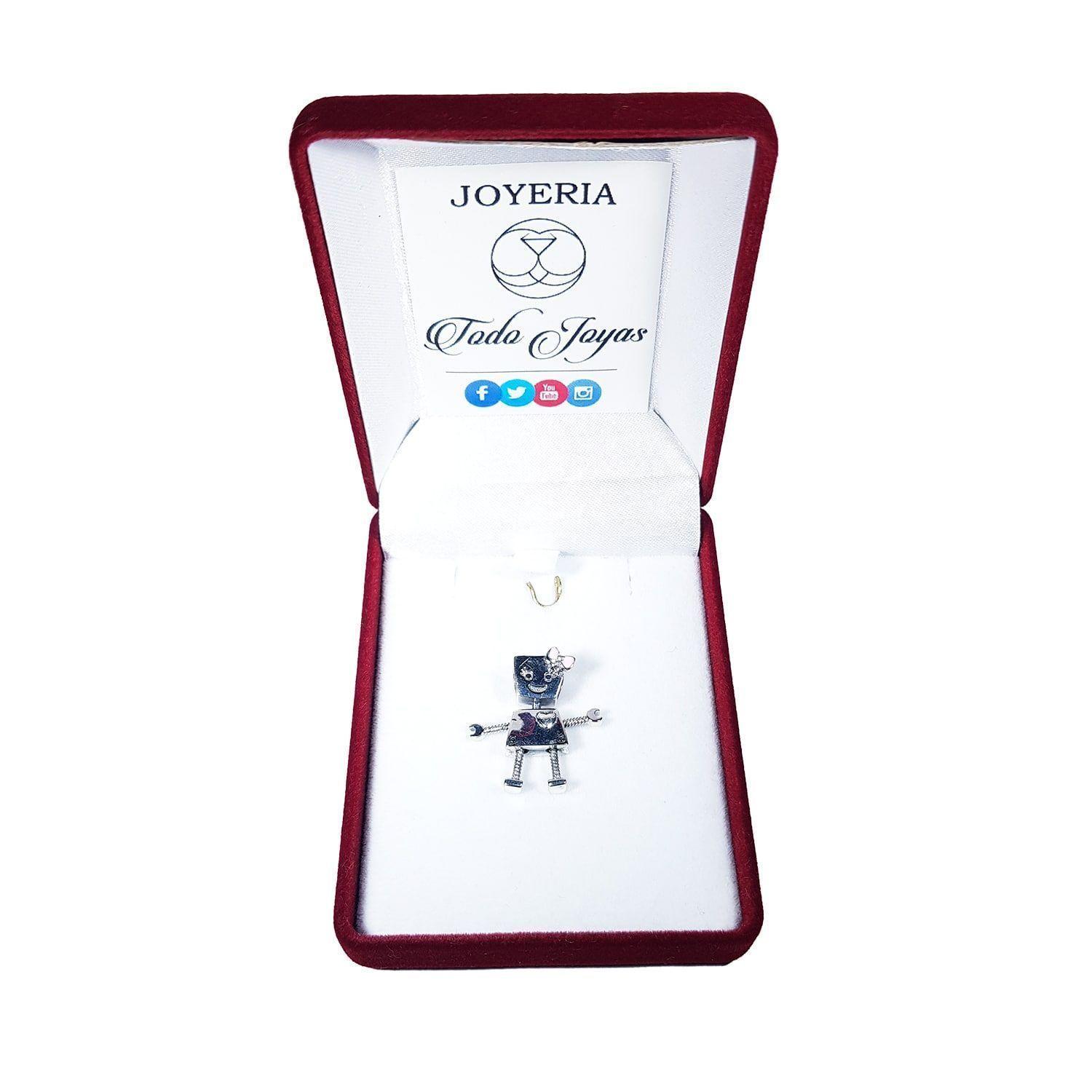 Charm Dije Plata 925 Bot Mujer Robot-1