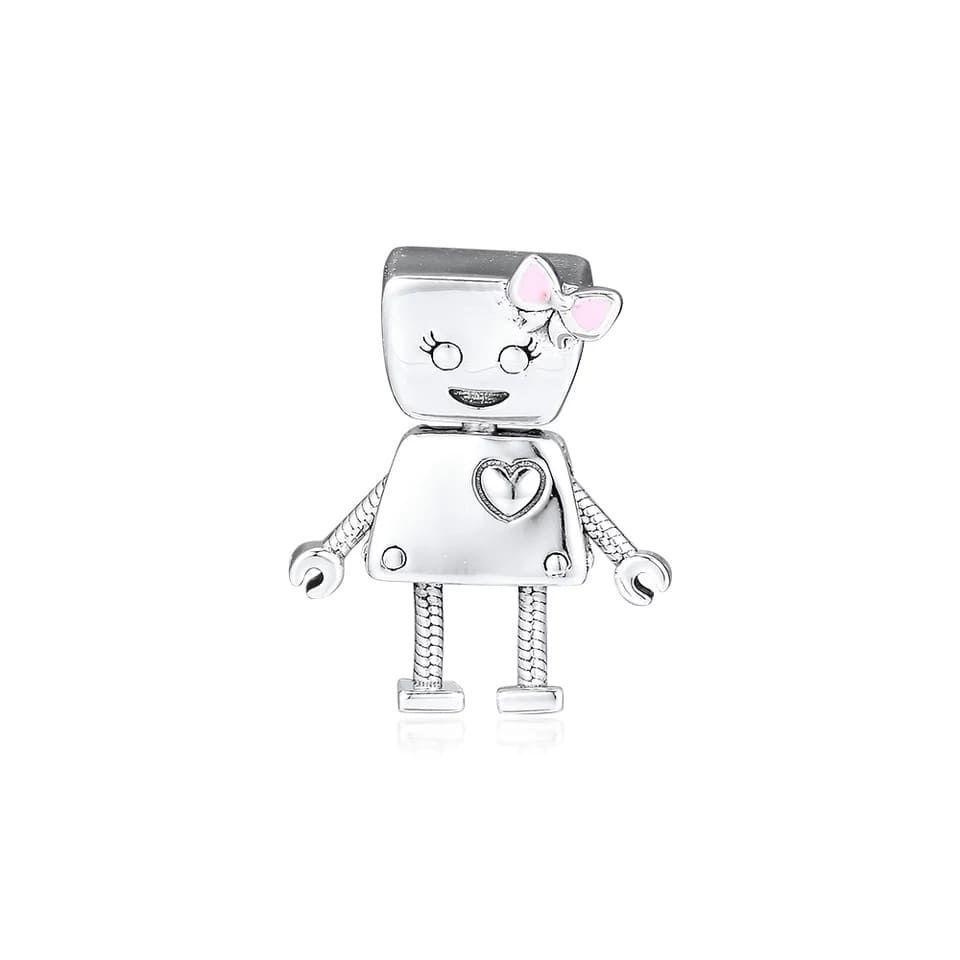 Charm Dije Plata 925 Bot Mujer Robot-3
