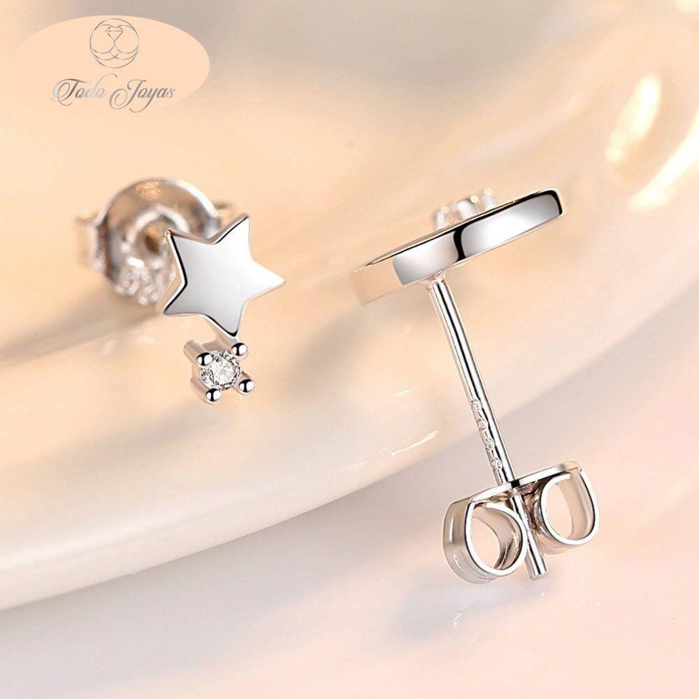 Aros de Luna y Estrella Plateado -2