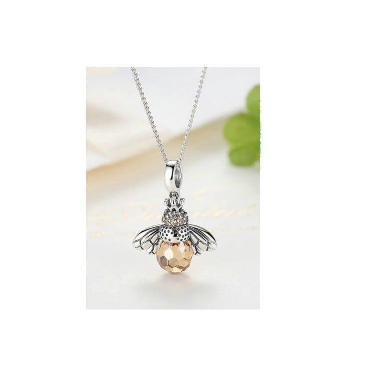 Collar Plata 925 Abeja con Circon -2