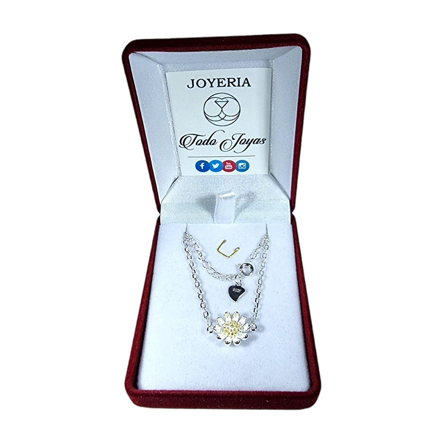 Pulsera Flor Margarita Ajustable Plateada-1