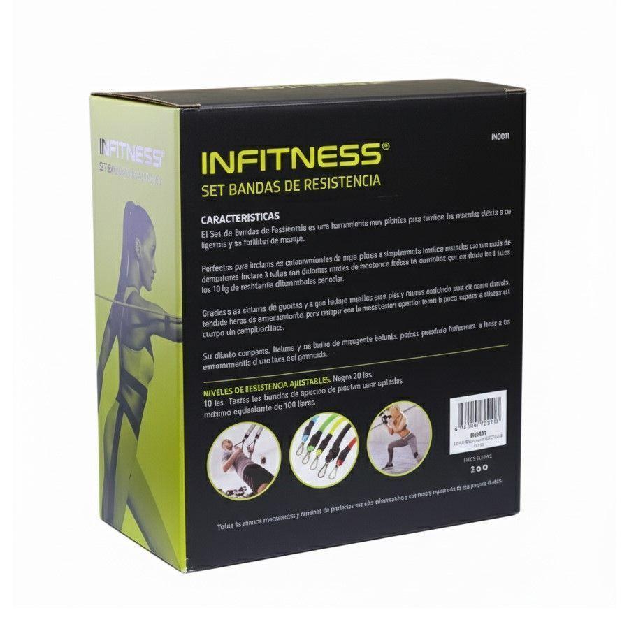 Set De 5 Bandas Elásticas Tubulares Infitness 100lb IN0011-2