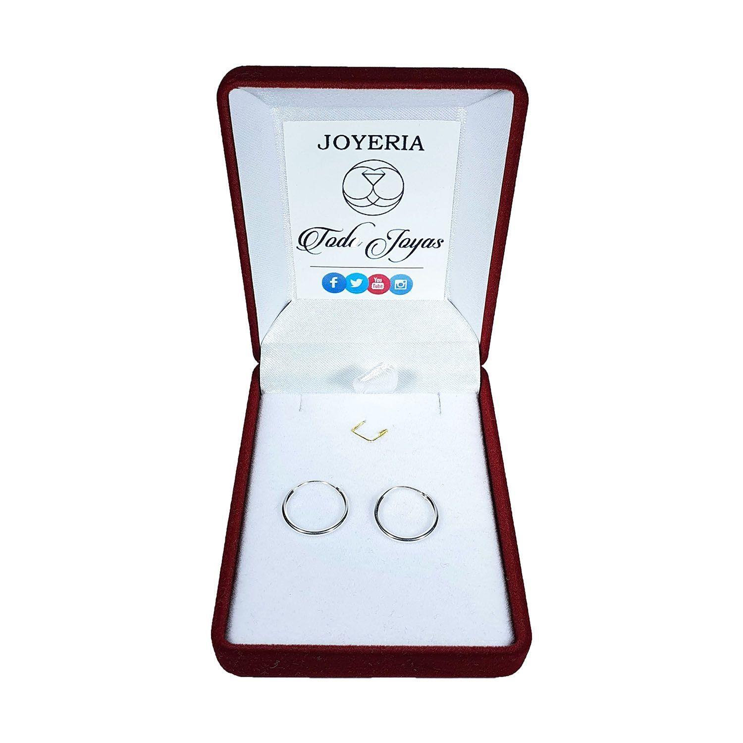 Aros Plata 925 Argolla Lisa 14mm -1