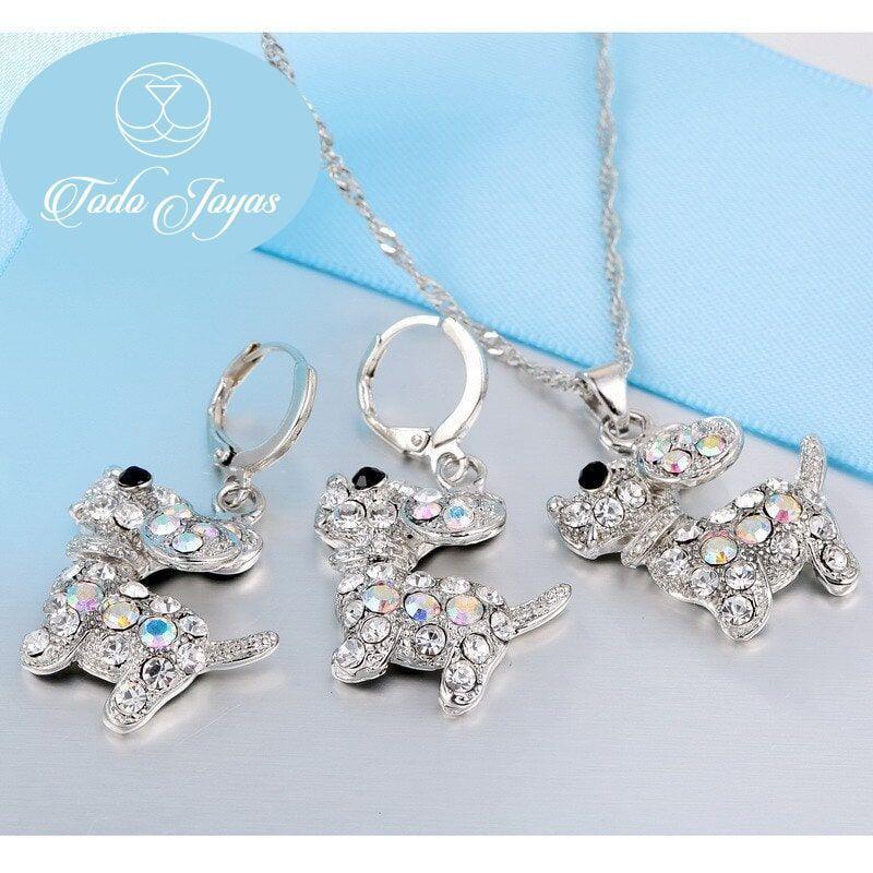 Conjunto Perrito Brillante Plateado-2