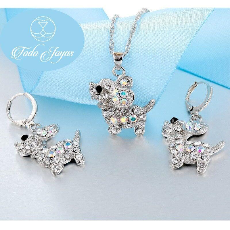 Conjunto Perrito Brillante Plateado-3