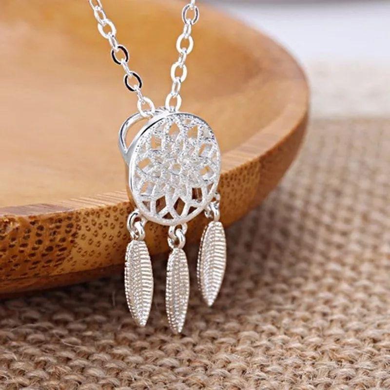 Collar Colgante Atrapa Sueños Baño Plata 925-3