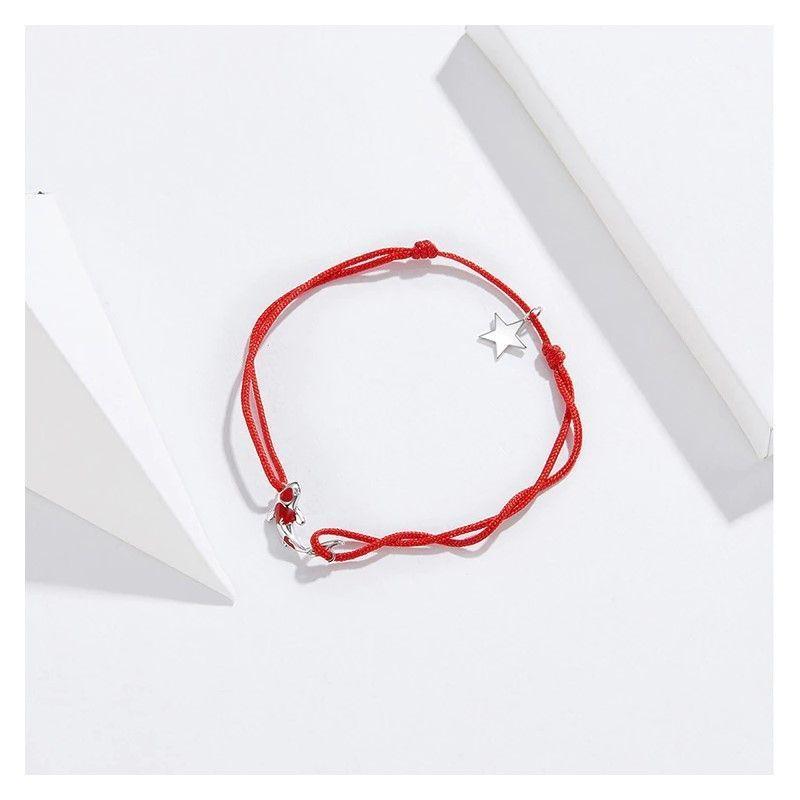 Pulsera Plata 925 Hilo Rojo Pez de la Suerte-3