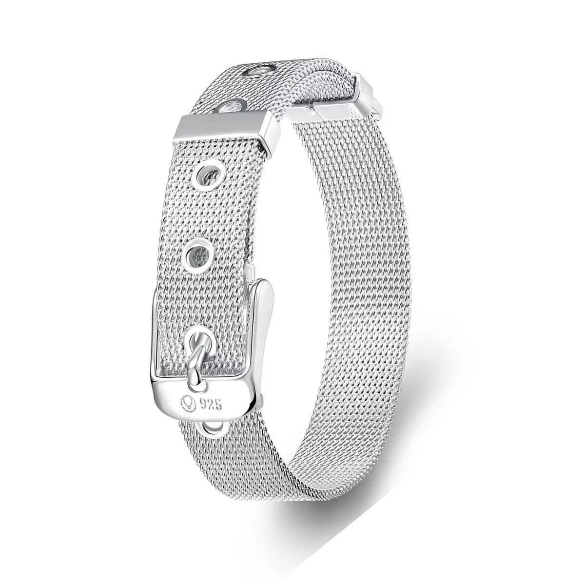 Pulsera Estilo Cinturon Plateado-0