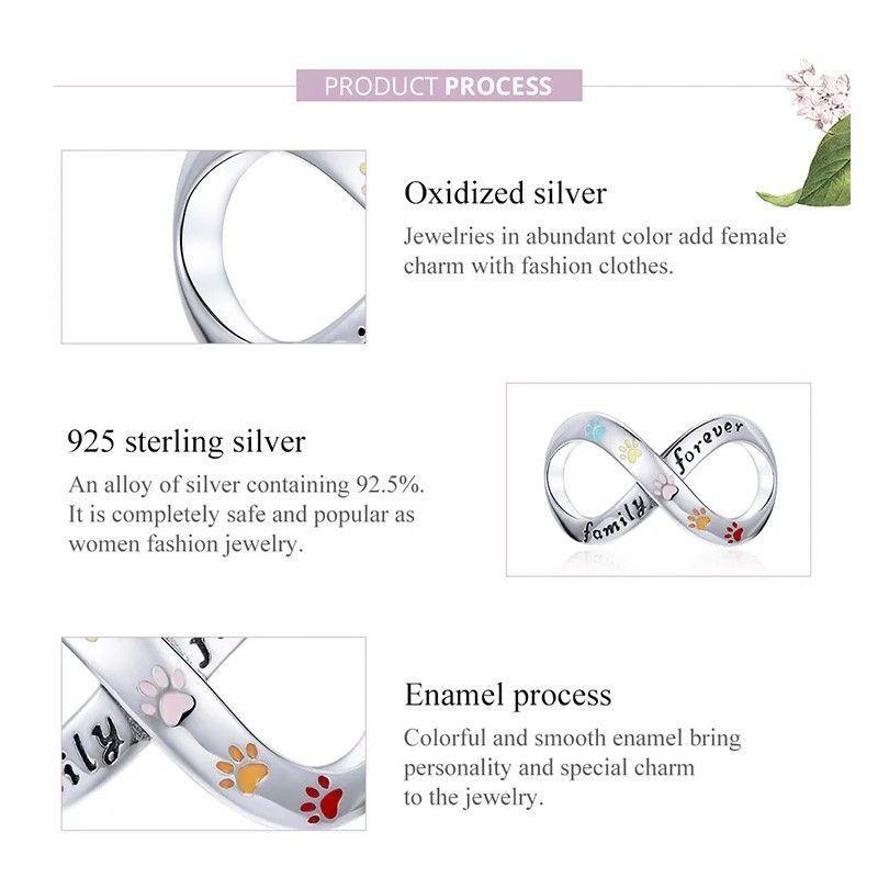 Charm Dije Plata 925 Infinito Mascota Family-5