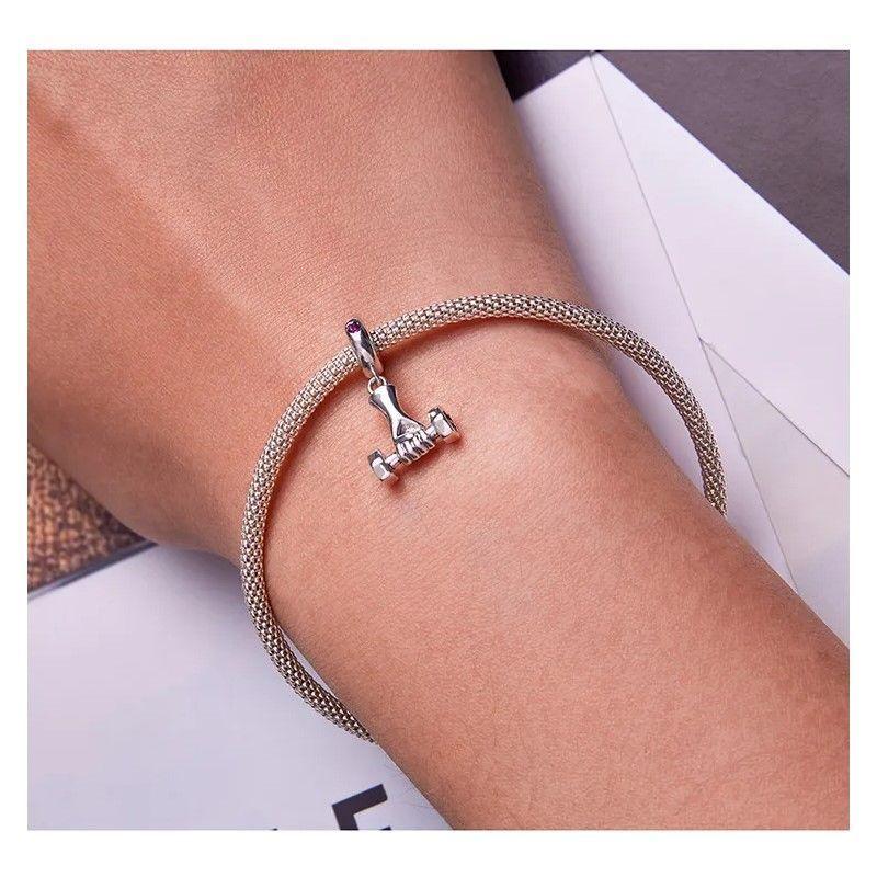 Charm Dije Plata 925 Mancuerna Deportiva Pesa-1