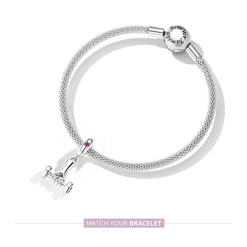 Charm Dije Plata 925 Mancuerna Deportiva Pesa-2