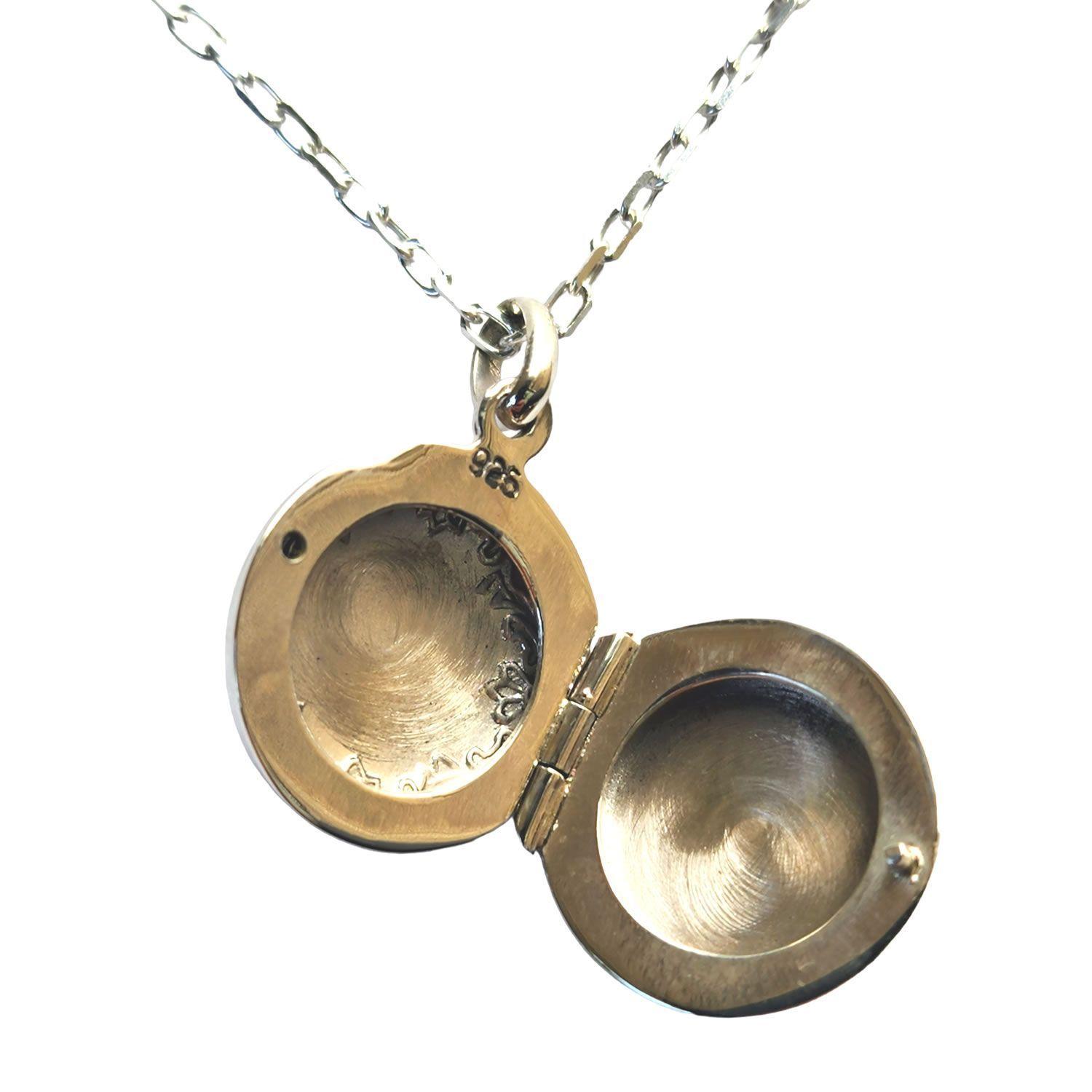 Collar Relicario Plata 925 Circular-3