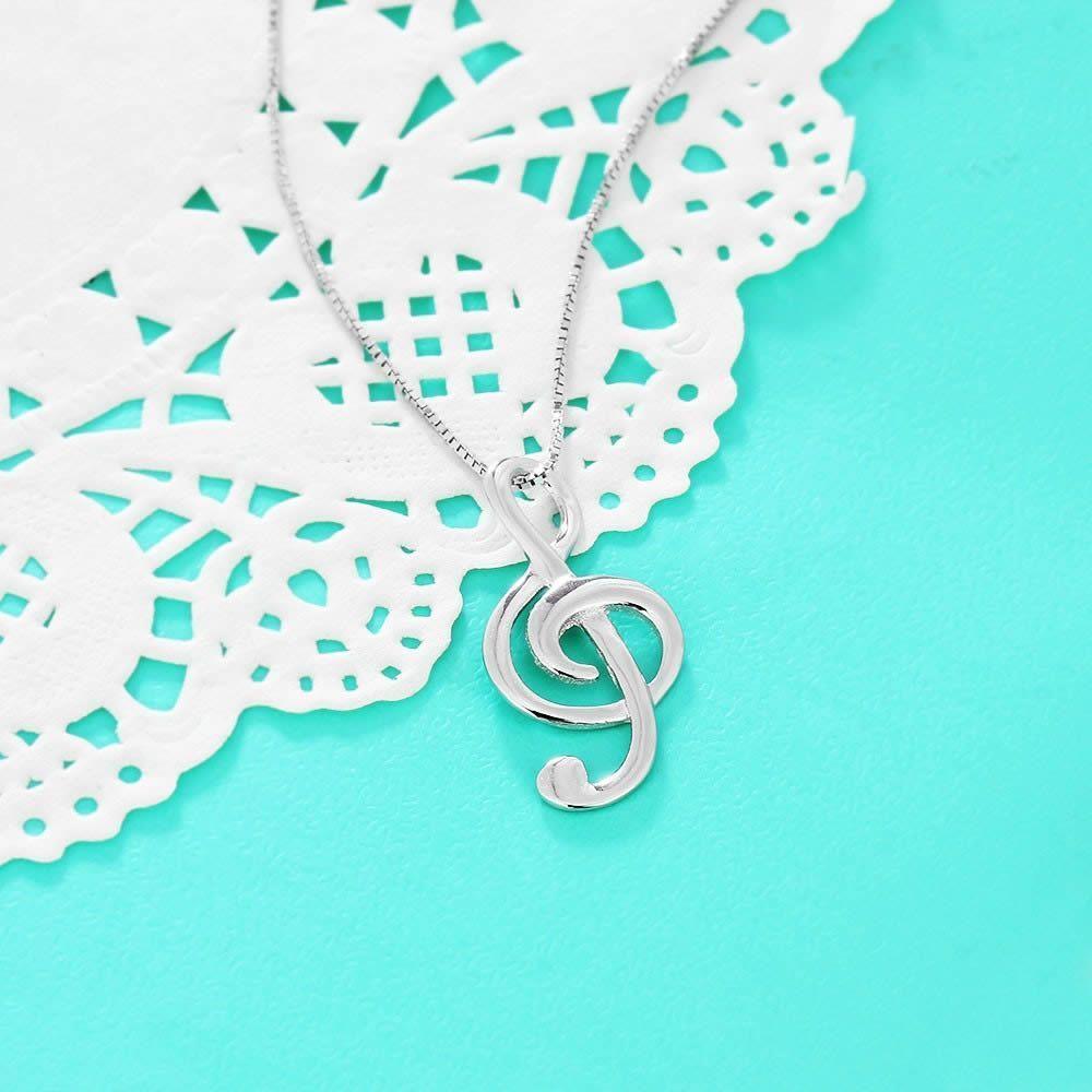 Collar Colgante Nota Musical Plata Fina 925-5