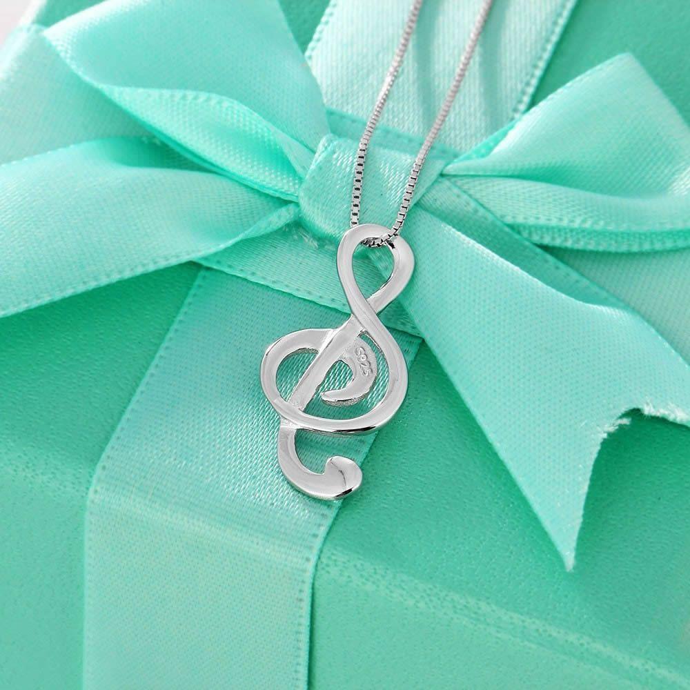 Collar Colgante Nota Musical Plata Fina 925-6