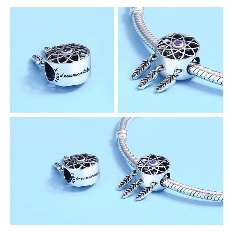 Charm Dije Plata 925 Atrapa Sueños Circular -2