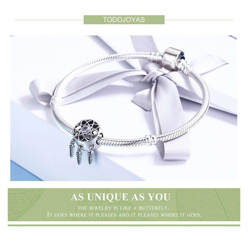 Charm Dije Plata 925 Atrapa Sueños Circular -3