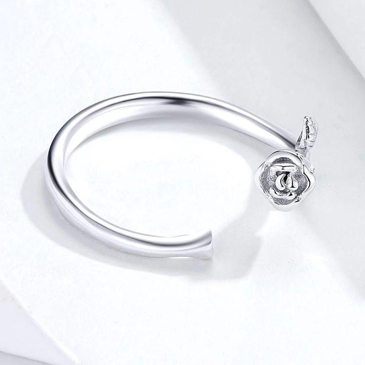 Anillo Plata 925 Rosa Plateada Ajustable -2