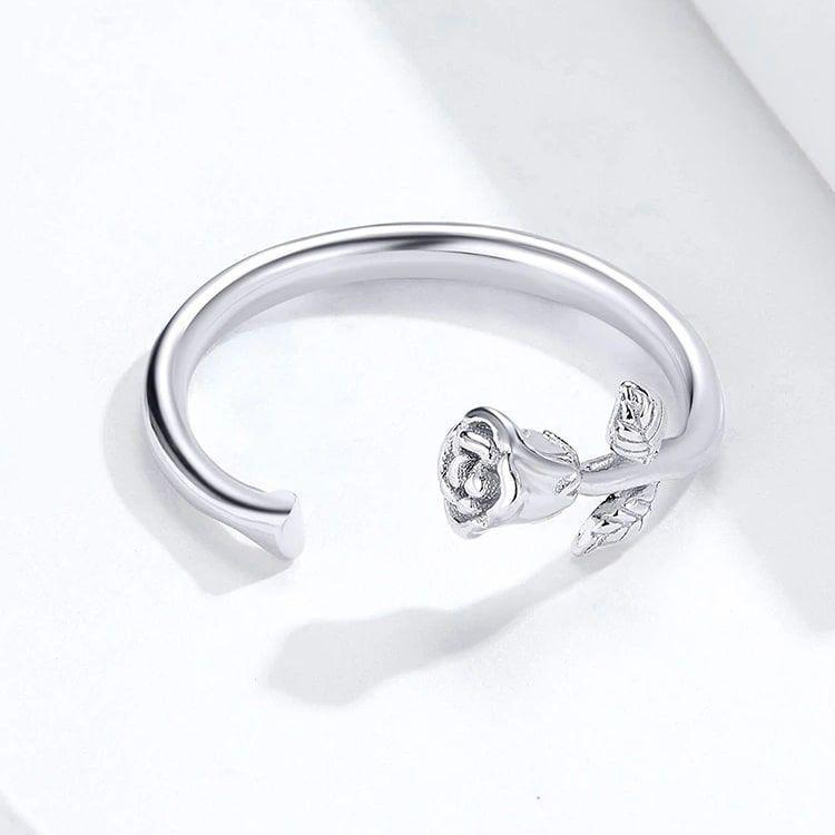 Anillo Plata 925 Rosa Plateada Ajustable -3