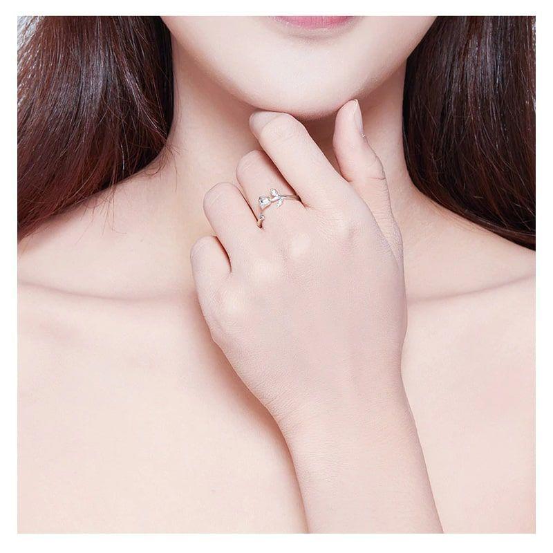 Anillo Plata 925 Rosa Plateada Ajustable -5