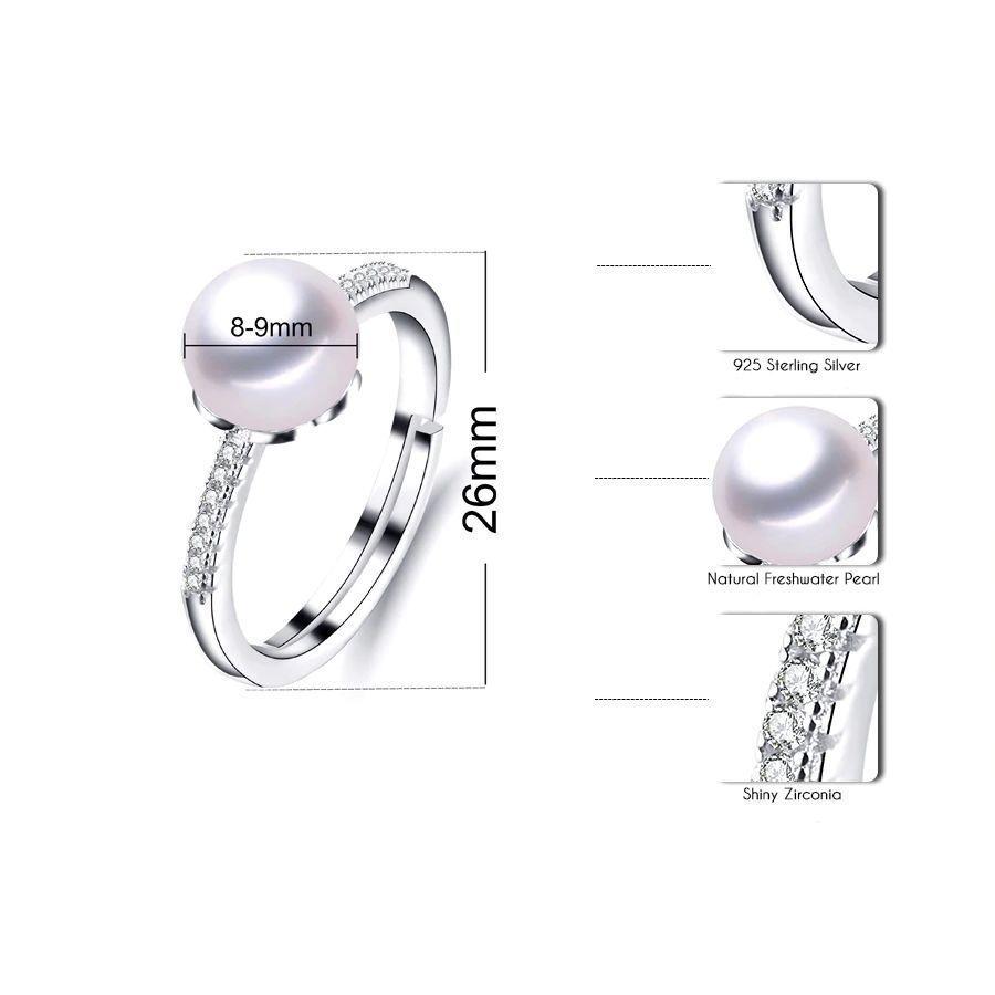 Anillo Plata 925 Perla Natural Blanca Ajustable-3