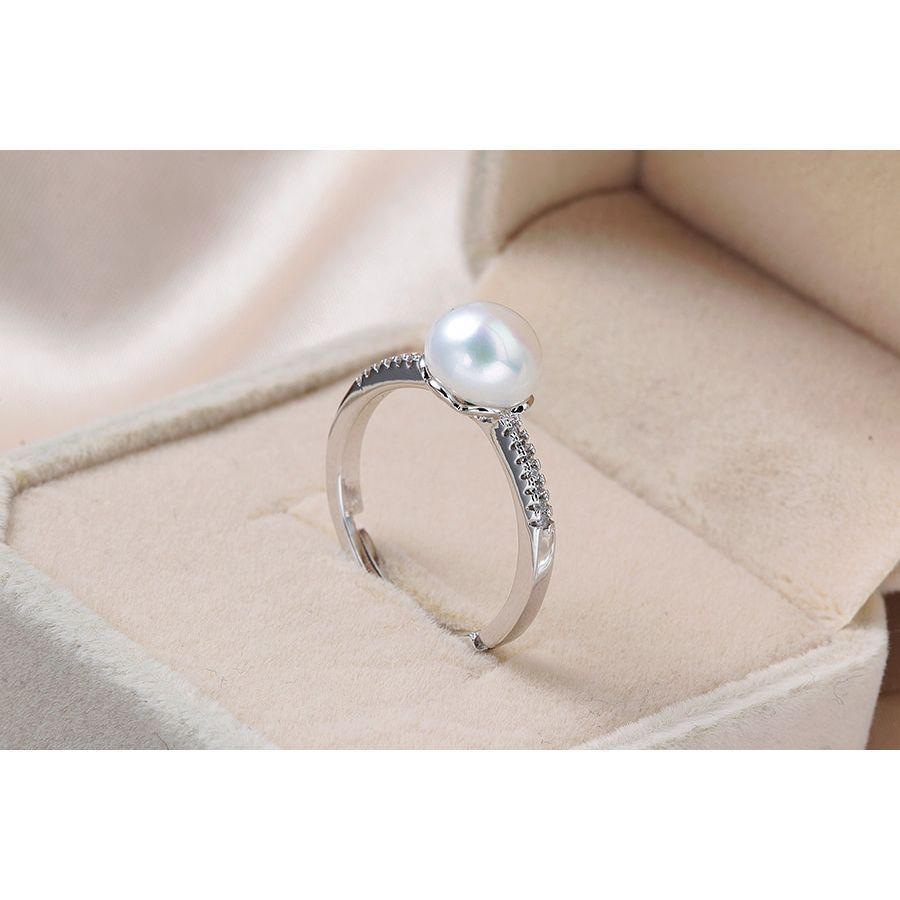 Anillo Plata 925 Perla Natural Blanca Ajustable-4