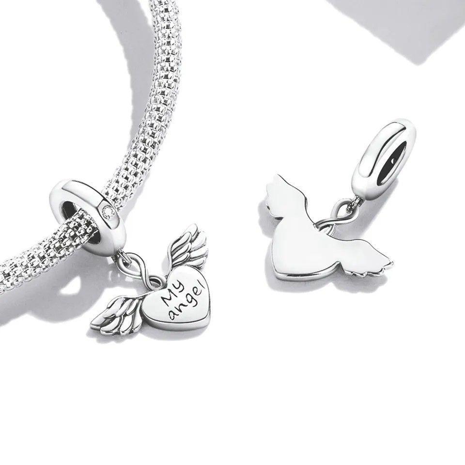 Charm Dije Plata 925 Corazon Alas My Angel-3