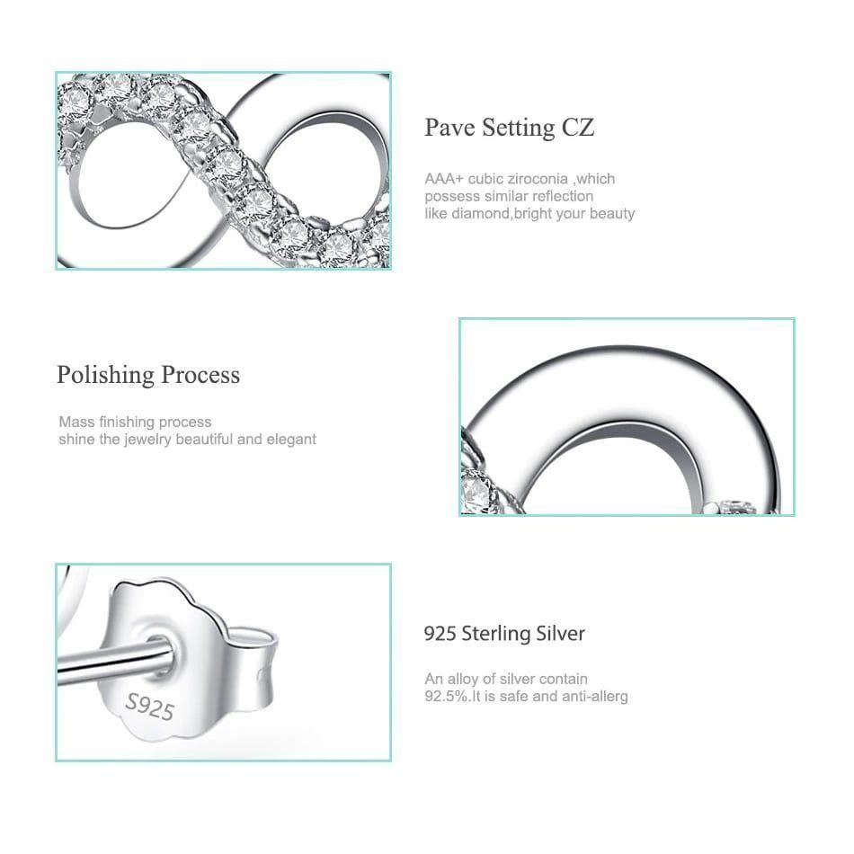 Aros de Infinito con Circones Plata 925-3