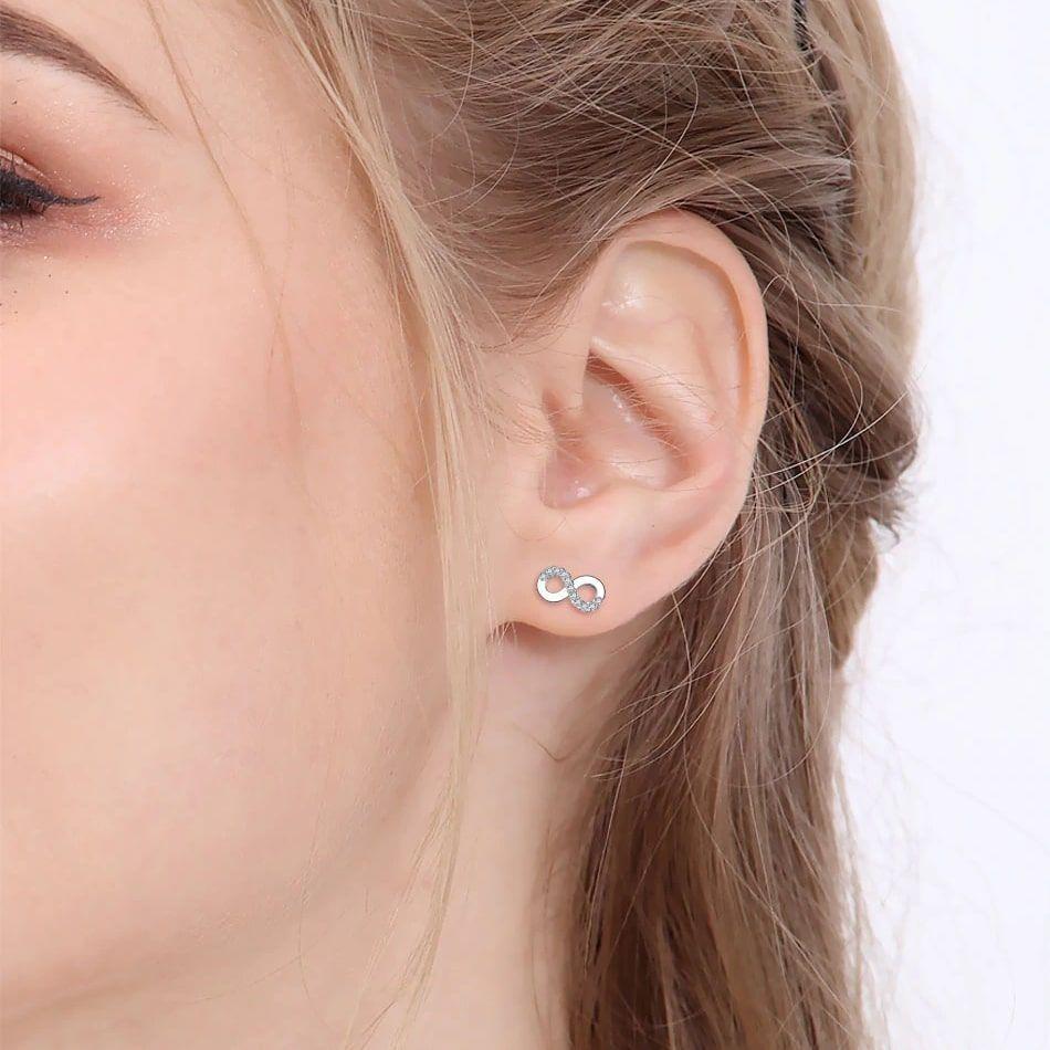 Aros de Infinito con Circones Plata 925-5