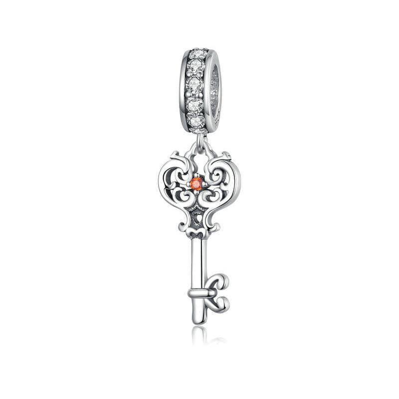 Charm Dije Plata 925 Llave Elegante-0