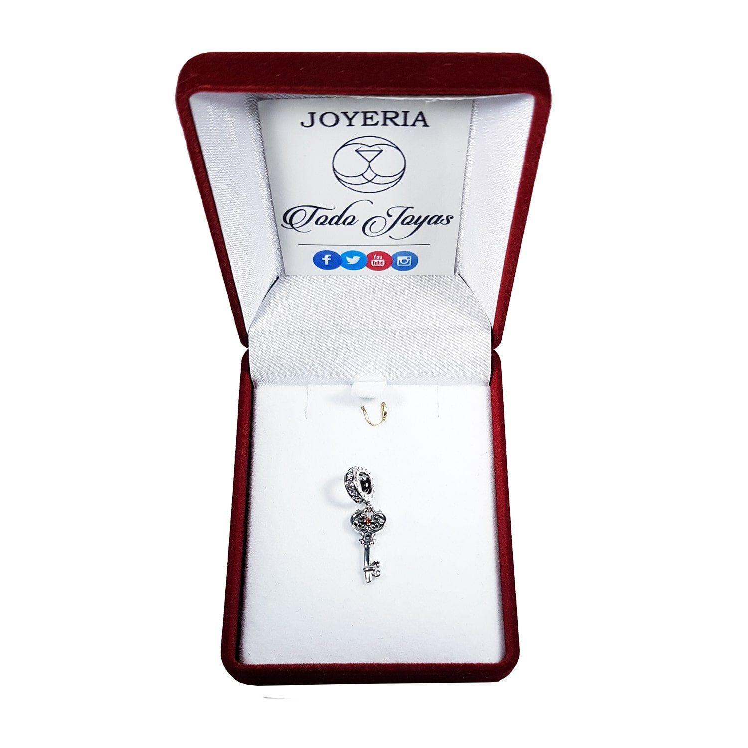 Charm Dije Plata 925 Llave Elegante-1