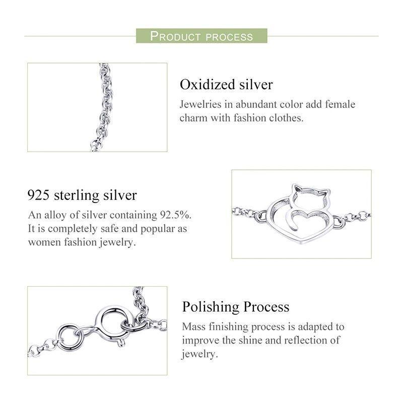 Pulsera Plata 925 Gato Plateado-5