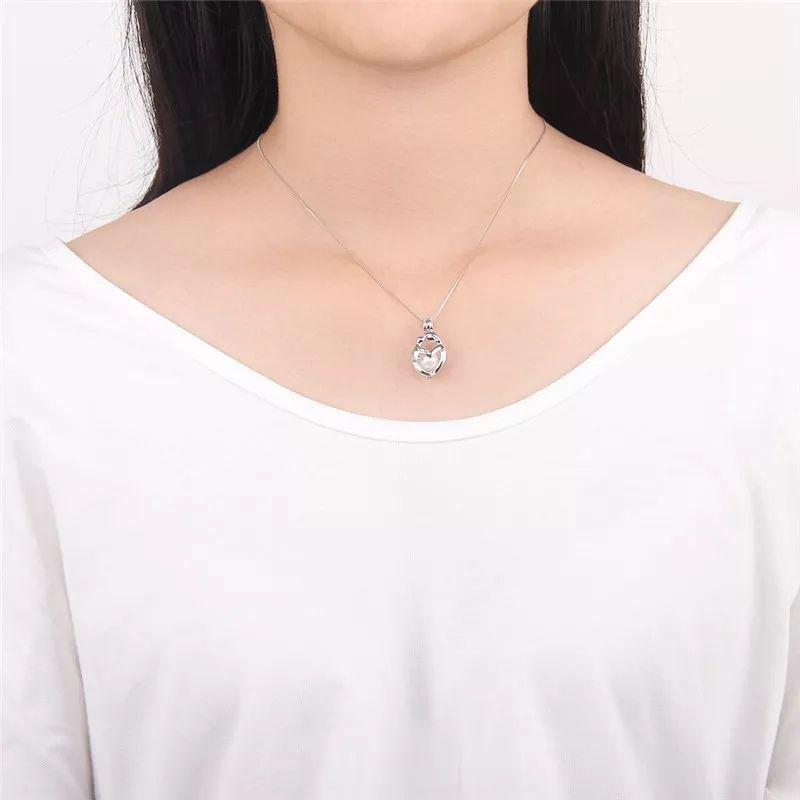 Collar Plata 925 Ovalo Mama Hijo Perla-5