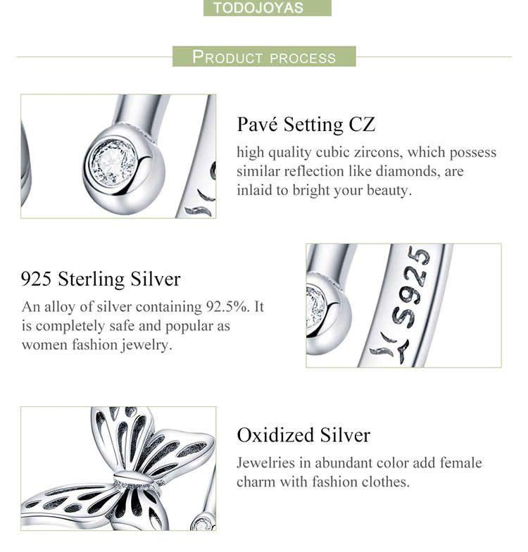 Anillo Plata Fina 925 Mariposa y Circon Ajustable -6