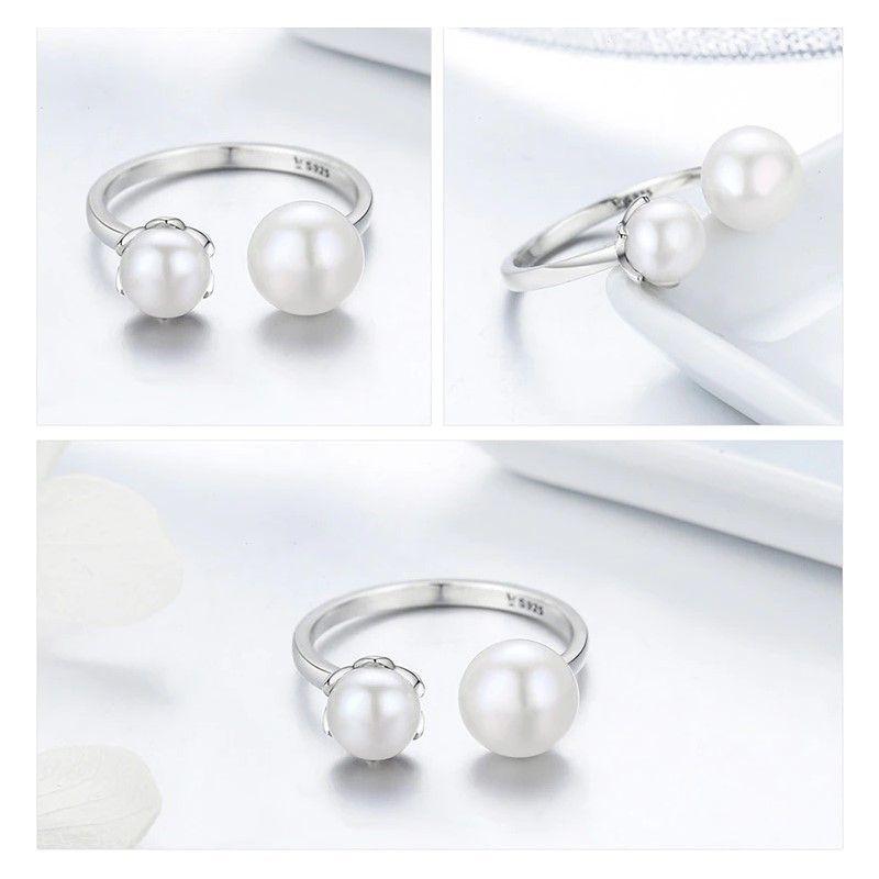 Anillo Plata 925 Doble Perla-2