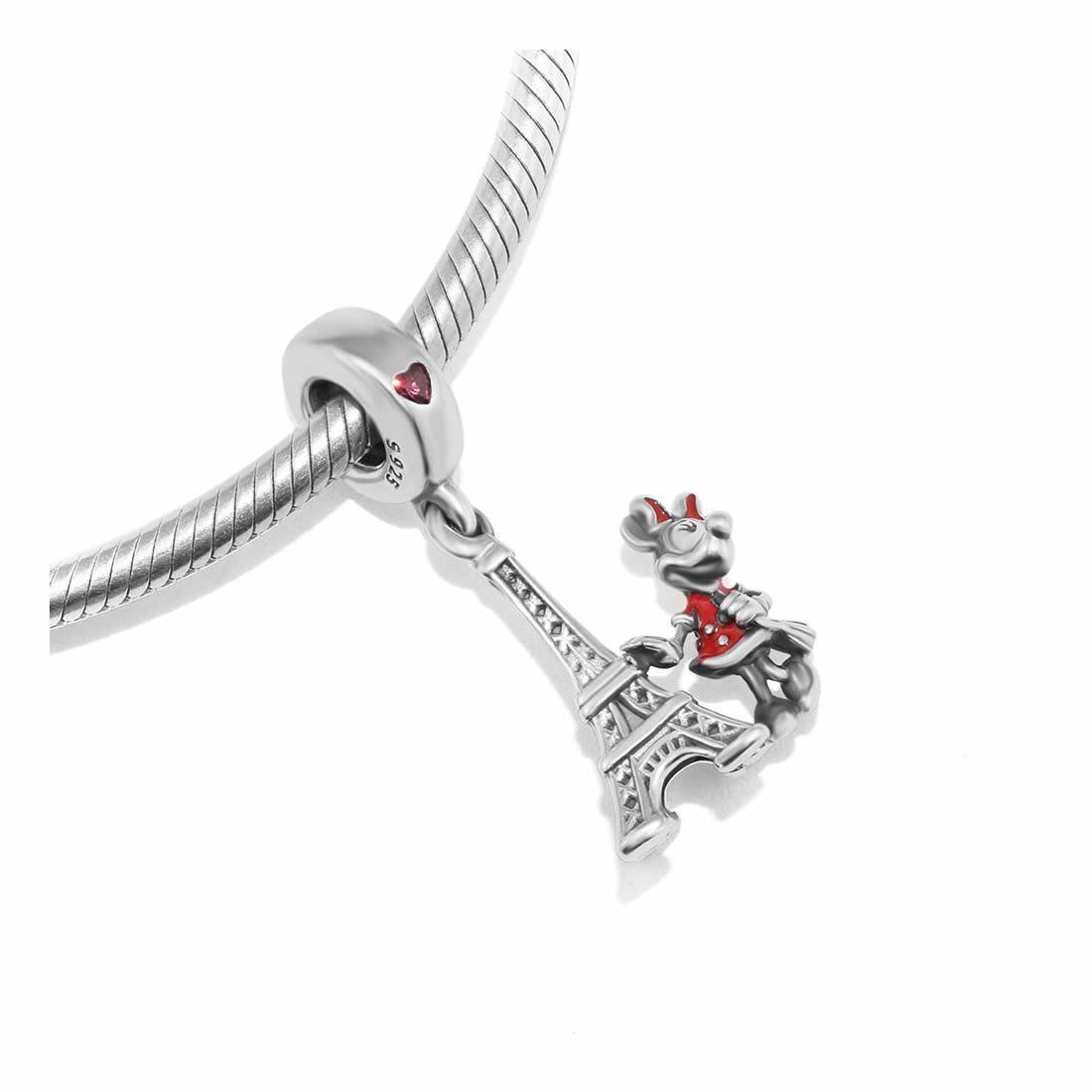 Charm Dije Plata 925 Torre Eiffel Ratoncita-2