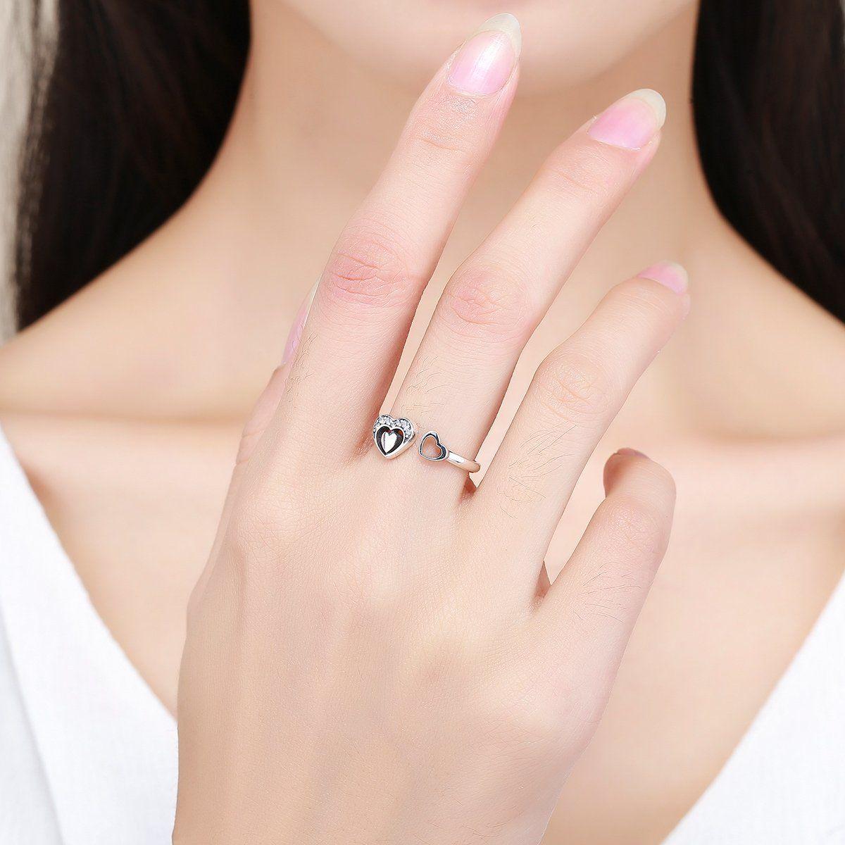 Anillo Plata 925 Corazon en Corazon -1