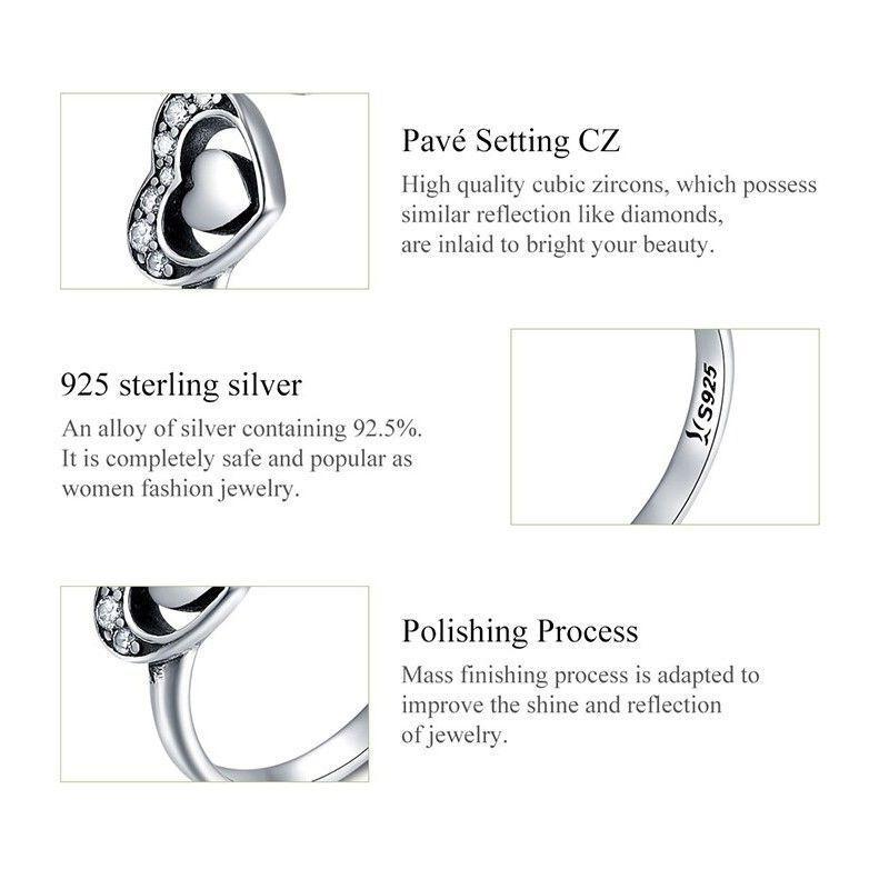 Anillo Plata 925 Corazon en Corazon -6