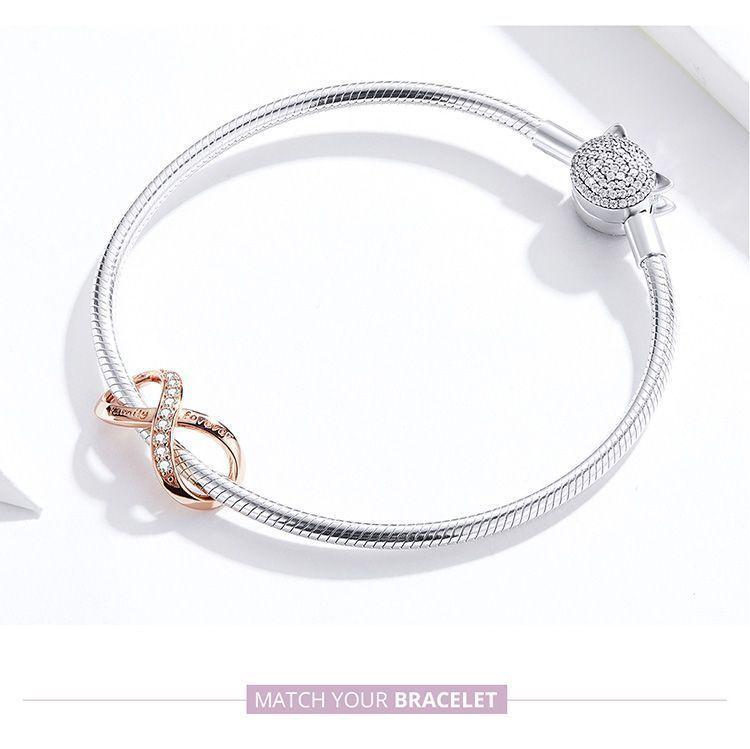 Charm Dije Plata 925 Infinito Rose Gold -2