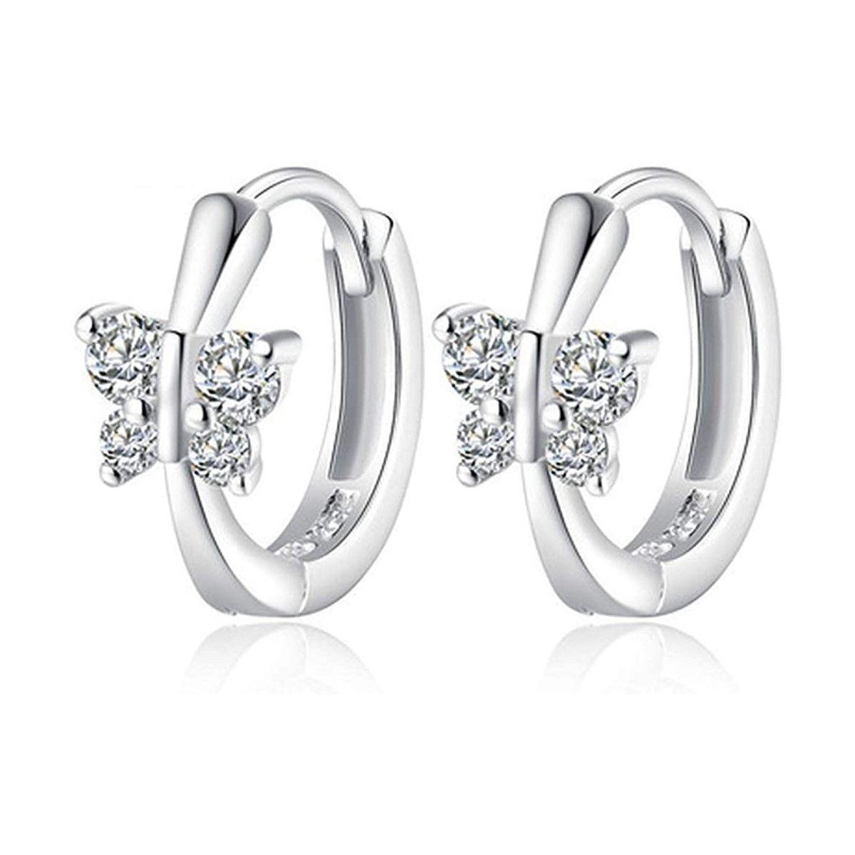 Aros Plata 925 Argolla Mariposa-0