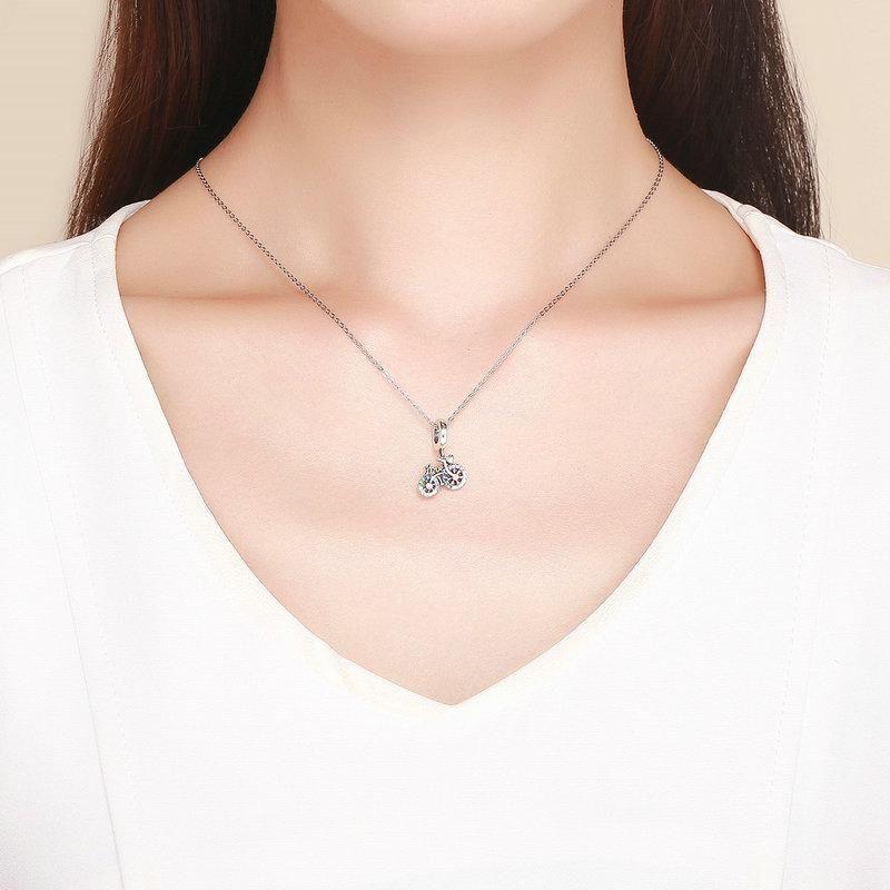 Charm Dije Plata 925 Bicicleta Love Multicolor-2