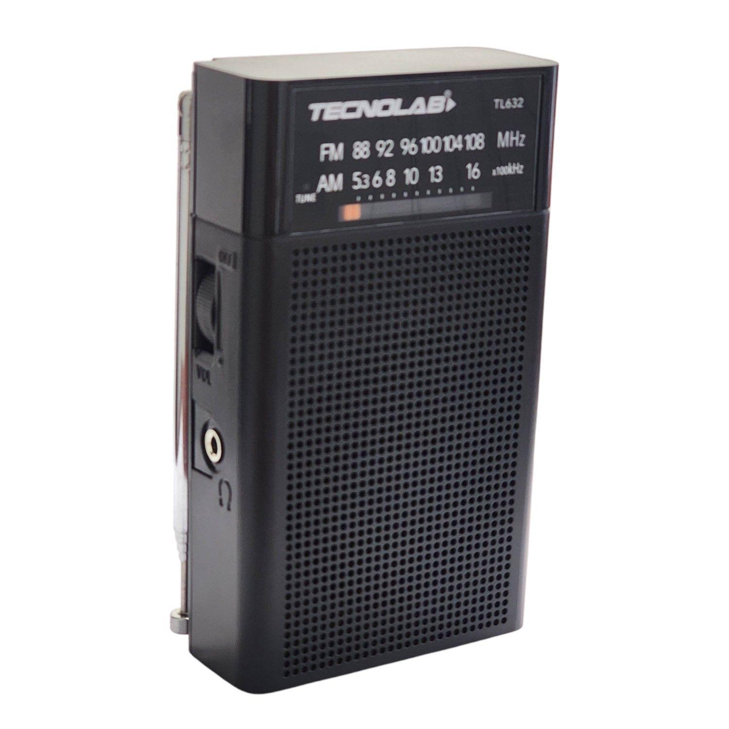 Radio Portátil de Bolsillo Banda AM/FM Tecnolab TL632 -0