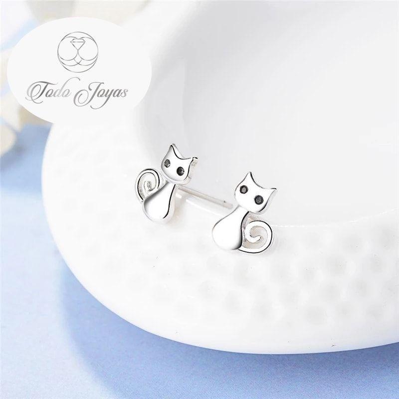 Aros de Gatitos Plateado-4