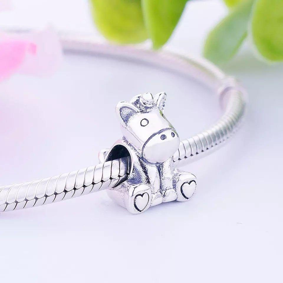 Charm Dije Plata 925 Dulce Unicornio -2