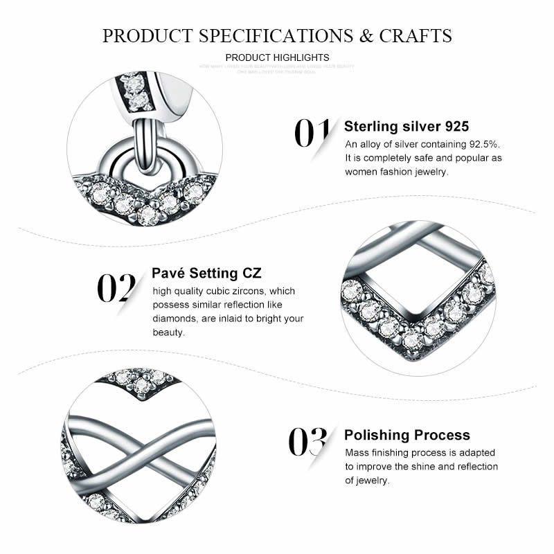 Charm Dije Plata 925 Corazon Infinito-4