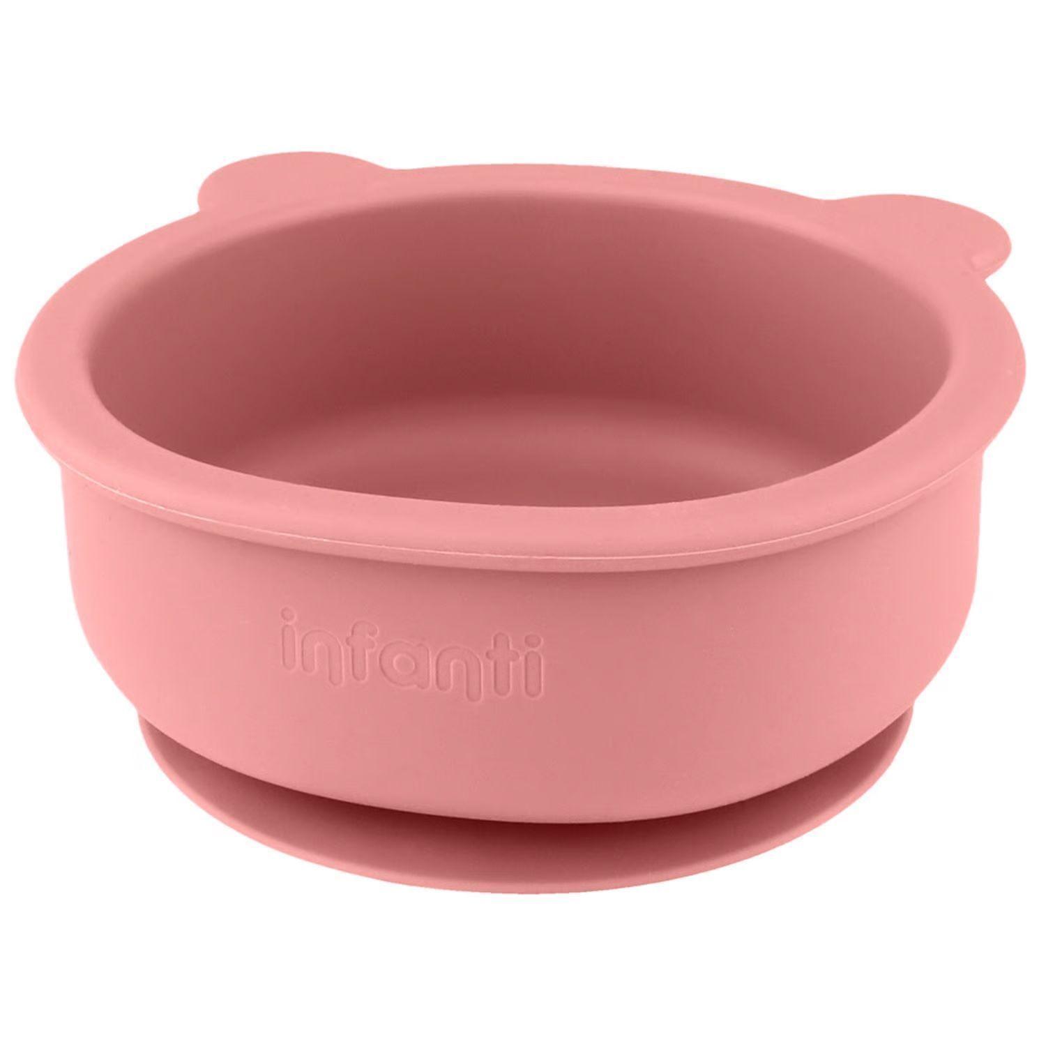 Bowl de Silicona con ventosa Bebe 340ml Infanti 6m+ Rosa-1