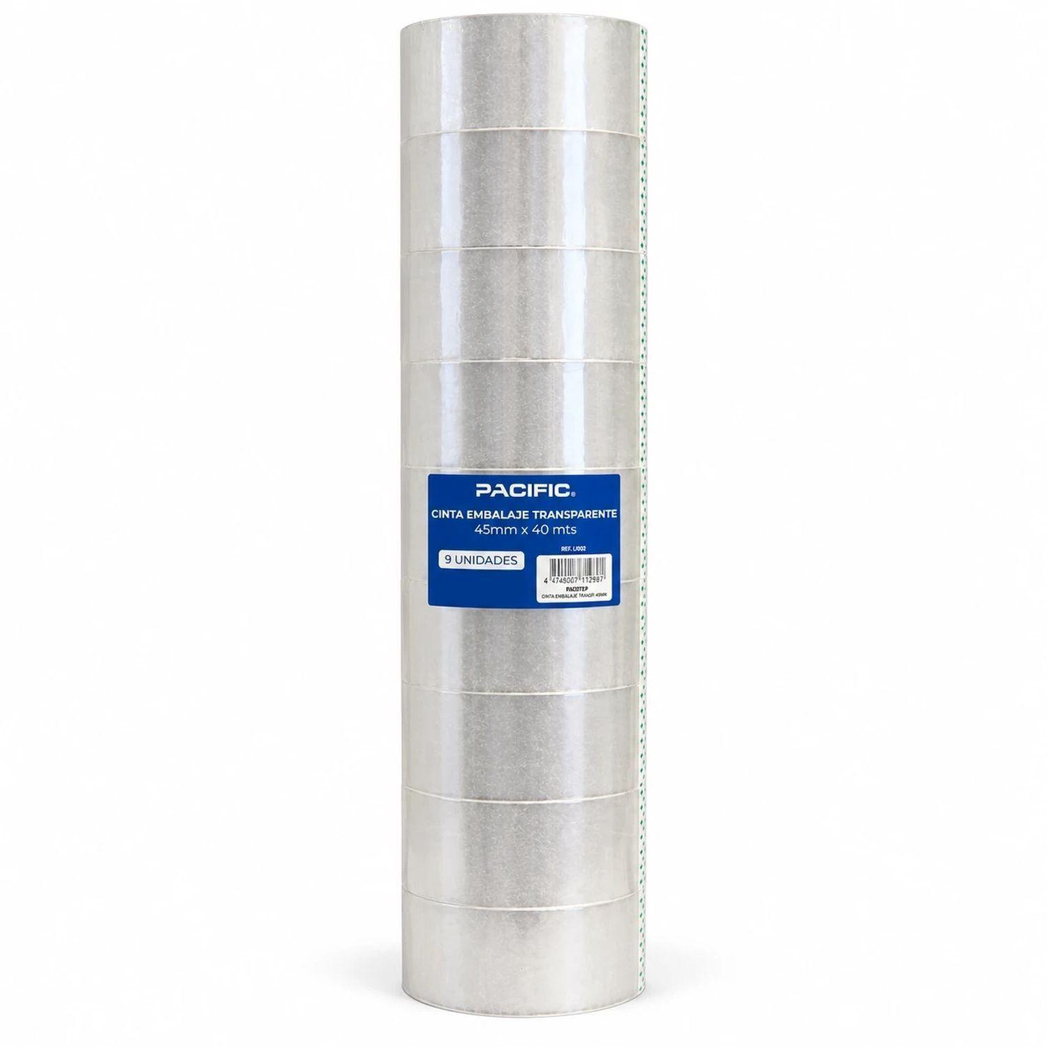 Pack 9 Cintas de Embalaje Transparente Pacific 45mm x 40m-1