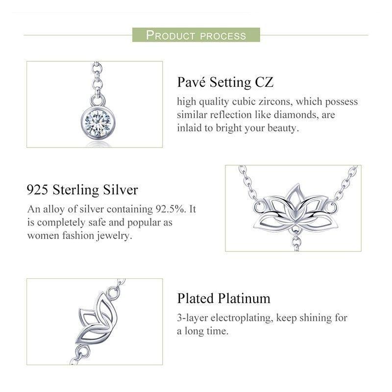 Collar Plata 925 Flor de Loto y Circon-5