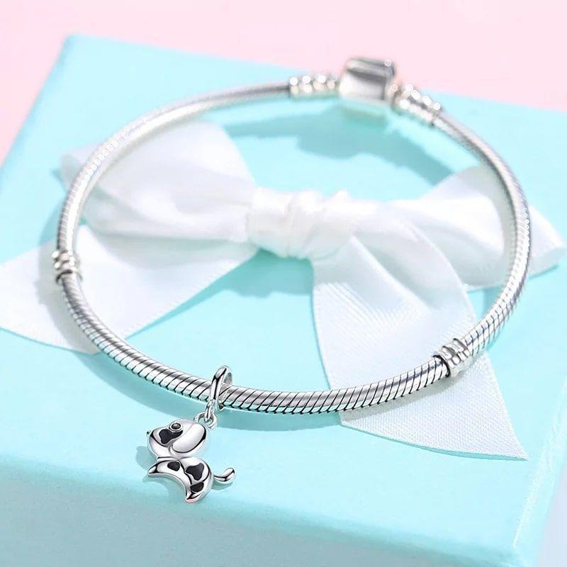 Charm Dije Plata 925 Perro Manchas-2
