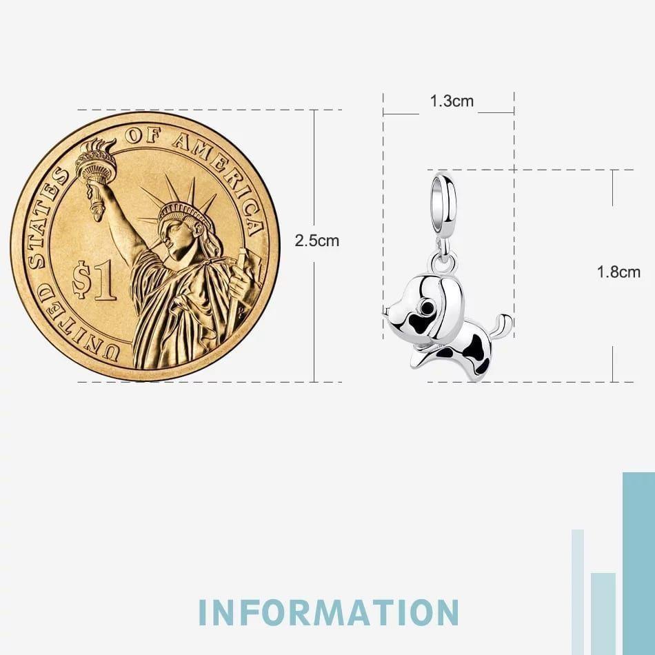 Charm Dije Plata 925 Perro Manchas-3